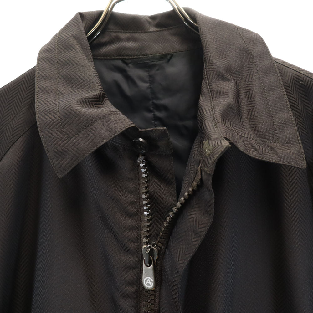 ARMANI COLLEZIONI アルマーニコレッツォーニ イタリア製 ヘリンボーン柄 ステンカラーコート 50 チャコールブラウン メンズ