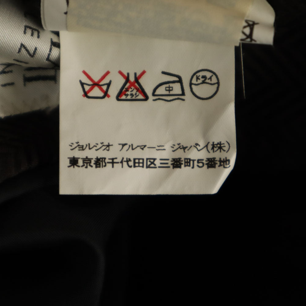 ARMANI COLLEZIONI アルマーニコレッツォーニ イタリア製 ヘリンボーン柄 ステンカラーコート 50 チャコールブラウン メンズ