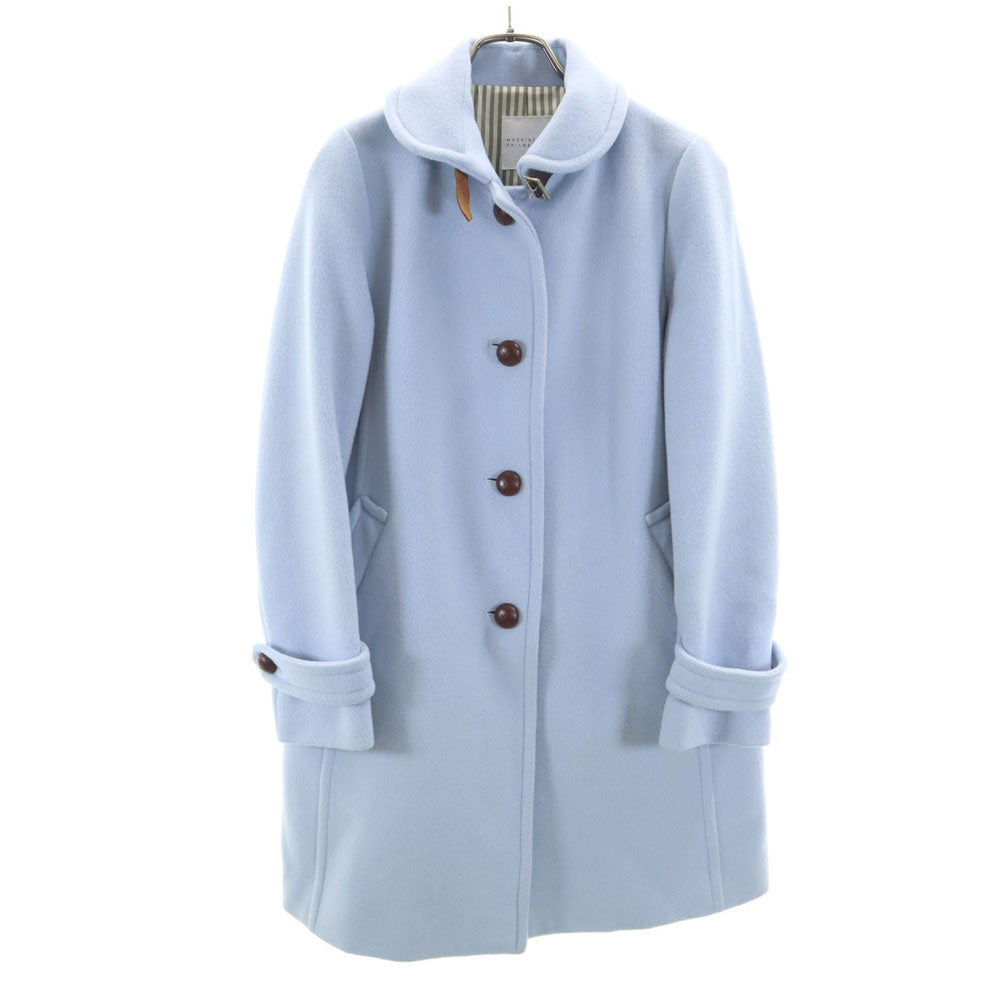 MACKINTOSH PHILOSOPHY マッキントッシュフィロソフィー ウールブレンド 丸襟 コート 36 水色 くるみボタン レディース
