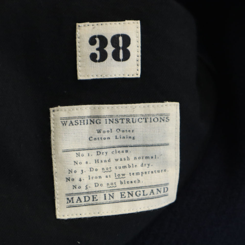 ハックニーユニオン ワークハウス イングランド製 ウールコート 38 ネイビー メンズ