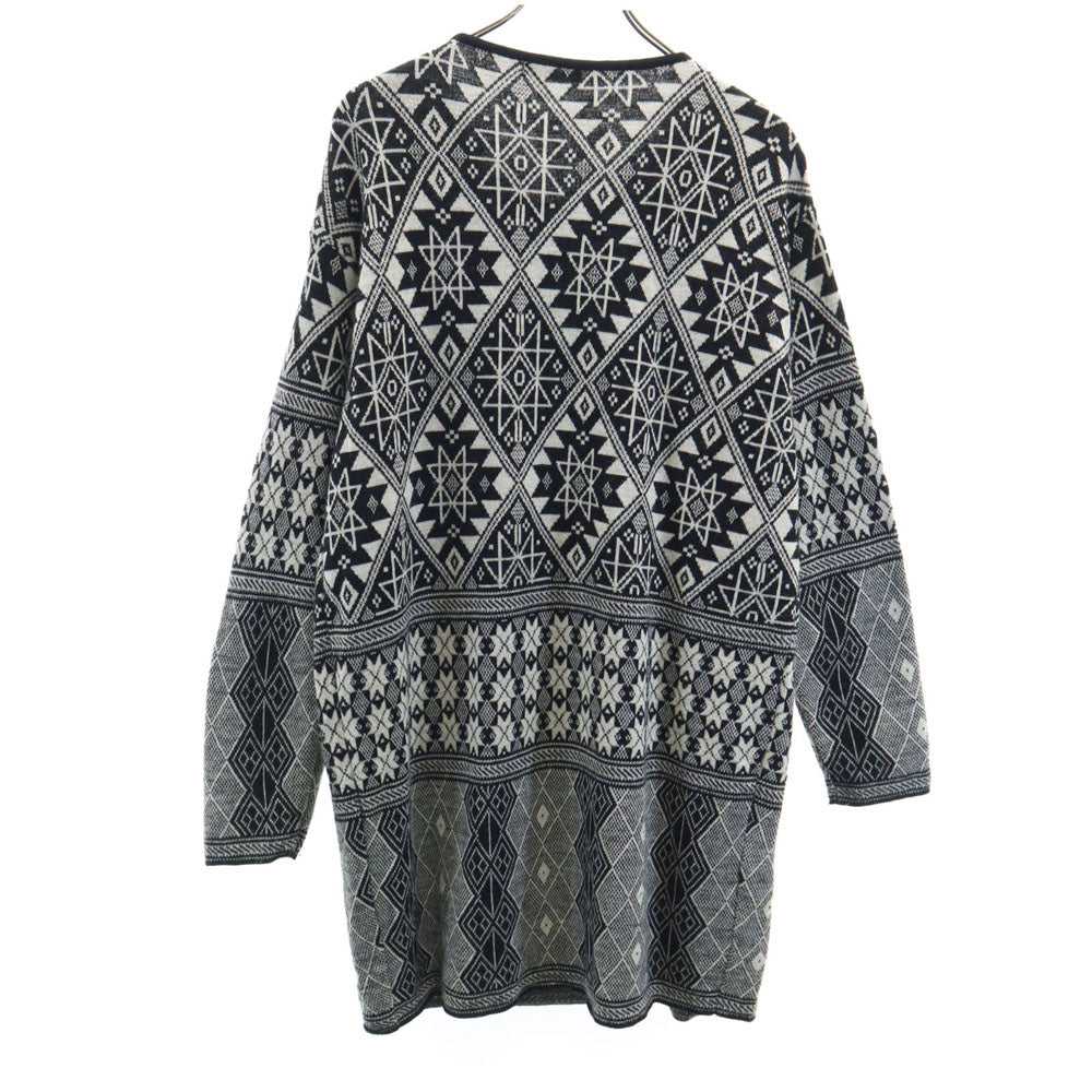 Y's ワイズ 80s 日本製 ヴィンテージ 長袖 ロング ニットカーディガン ブラック 他 レディース