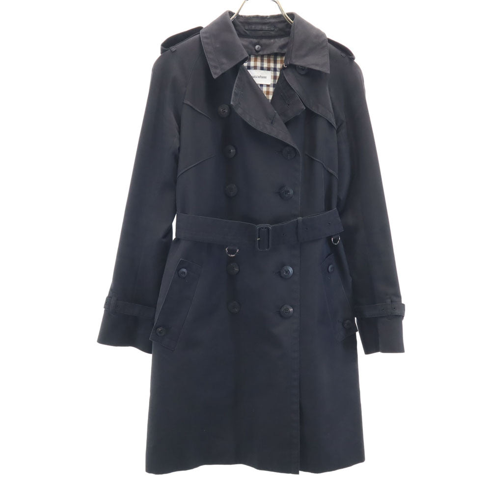 Aquascutum アクアスキュータム 日本製 トレンチコート ブラック ライナー ベルト付き レディース