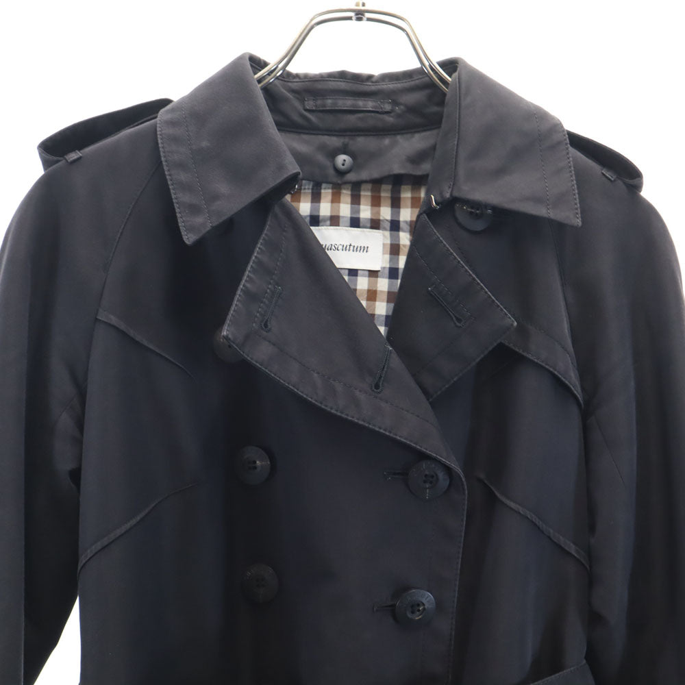 Aquascutum アクアスキュータム 日本製 トレンチコート ブラック ライナー ベルト付き レディース