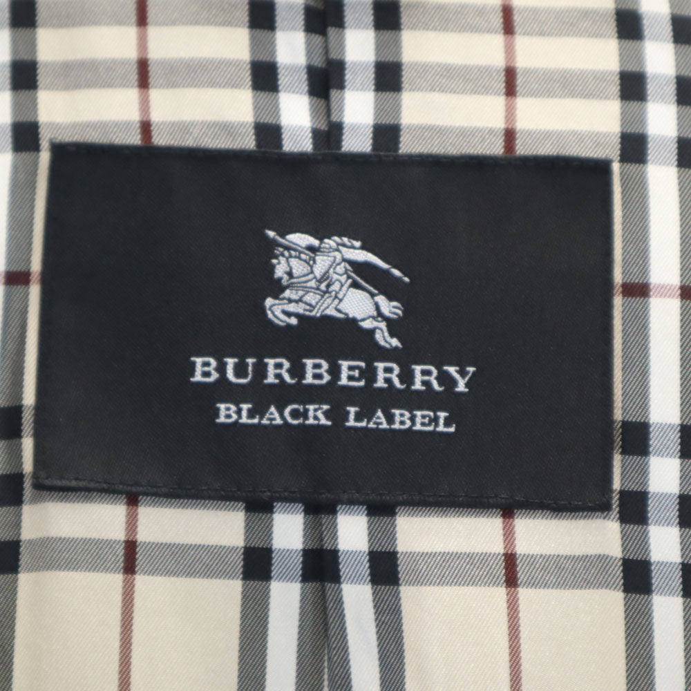 BURBERRY BLACK LABEL バーバリーブラックレーベル ノバチェック柄 ダウンコート L ブラック フード欠損 三陽商会 メンズ