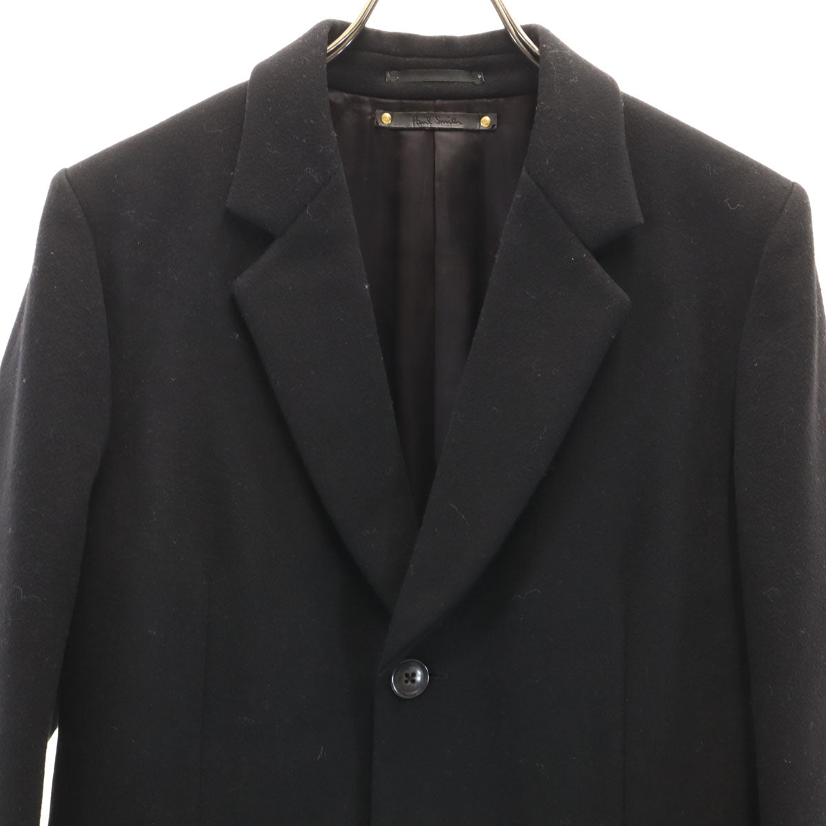 Paul Smith ポールスミス 日本製 メルトン チェスターコート M ブラック メンズ