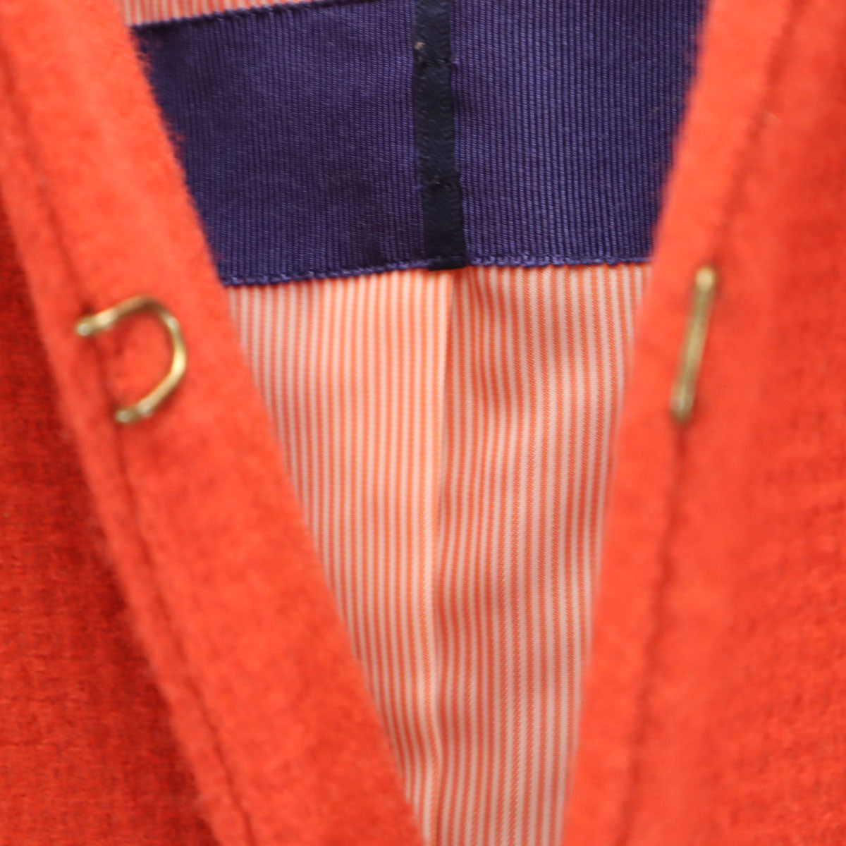 TOMMY HILFIGER トミーヒルフィガー ノーカラーコート L 朱色 レディース