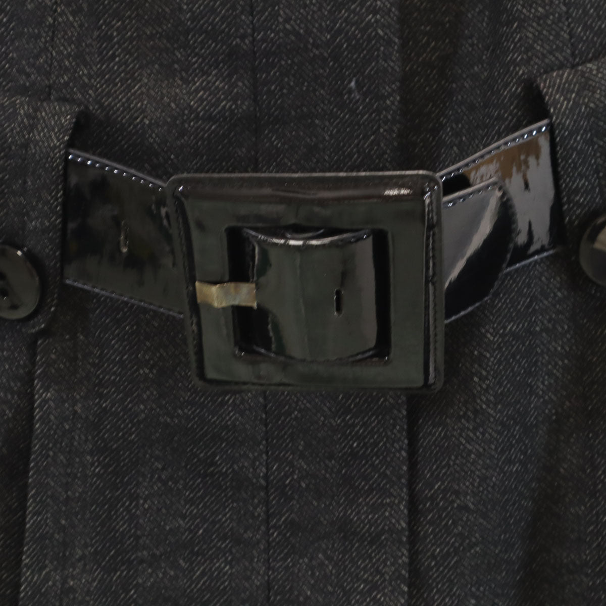 未使用 ZARA BASIC ザラベーシック ヘリンボーン柄 ステンカラーコート XL ブラック系 レディース