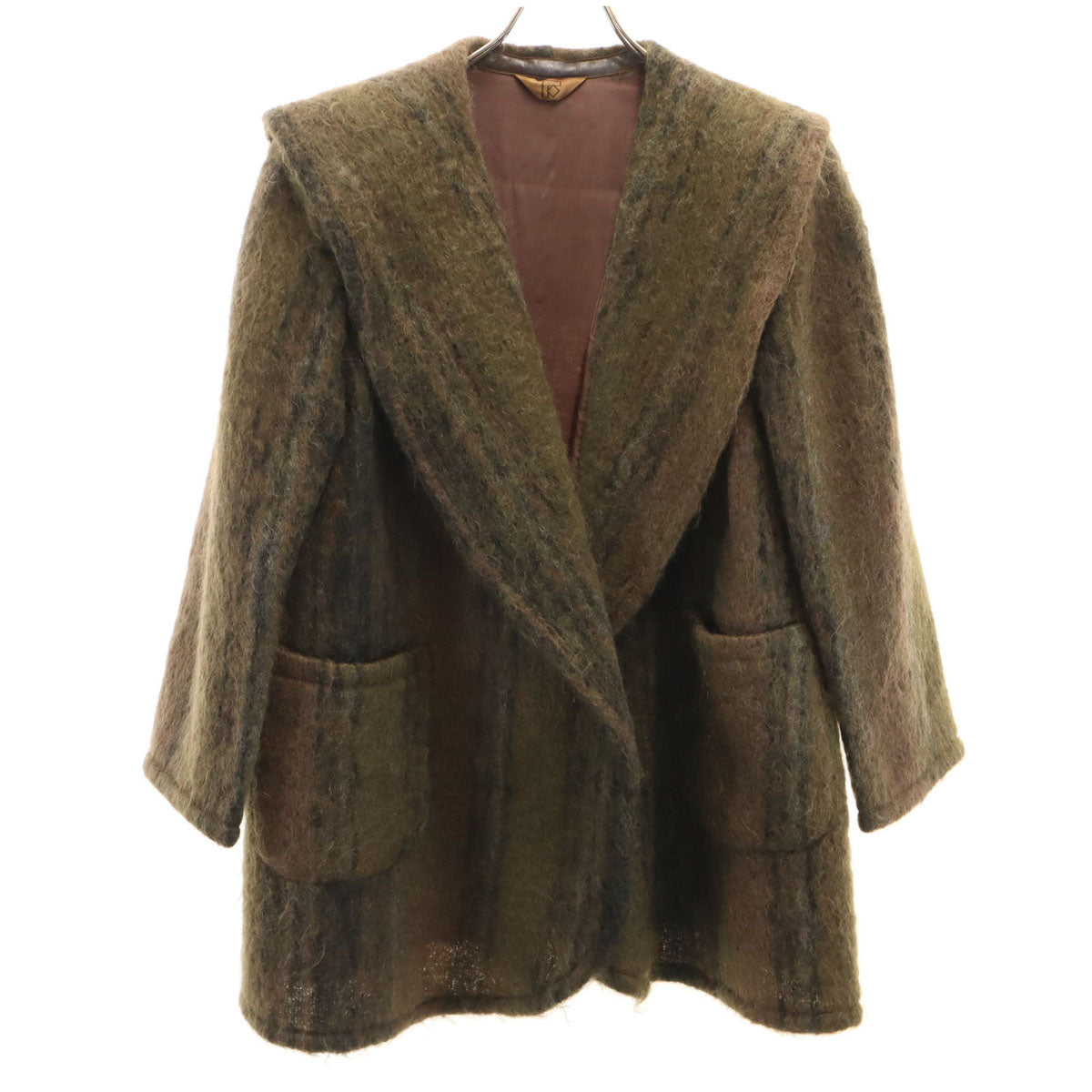 F セーラーカラー コート カーキ レディース