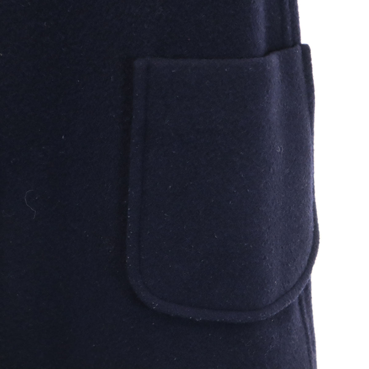 Danton ダントン 日本製 ウールブレンド モッサ コート 36 ネイビー くるみボタン レディース