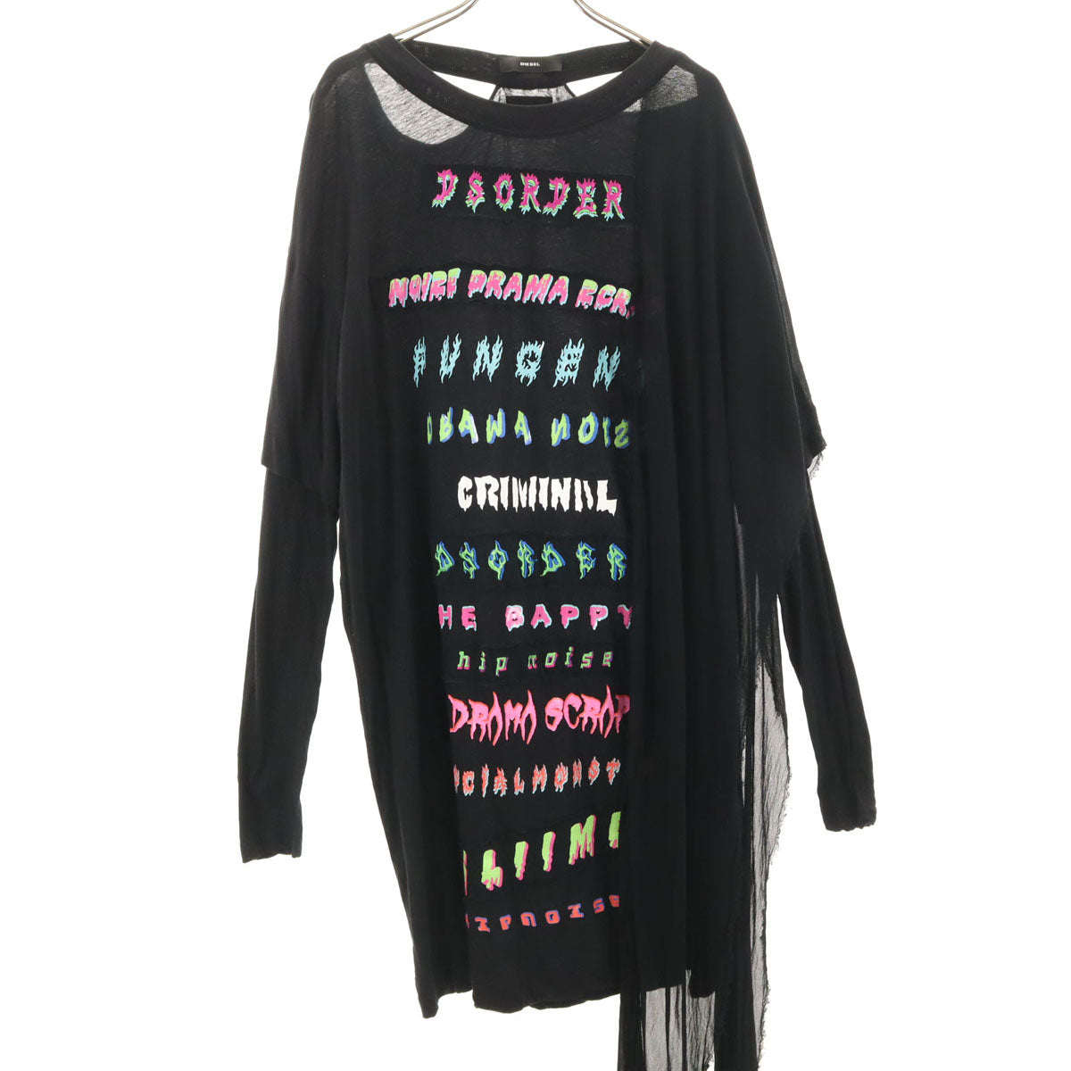 DIESEL ディーゼル 長袖 変形 ミニワンピース XS ブラック T-STEFA-A レディース