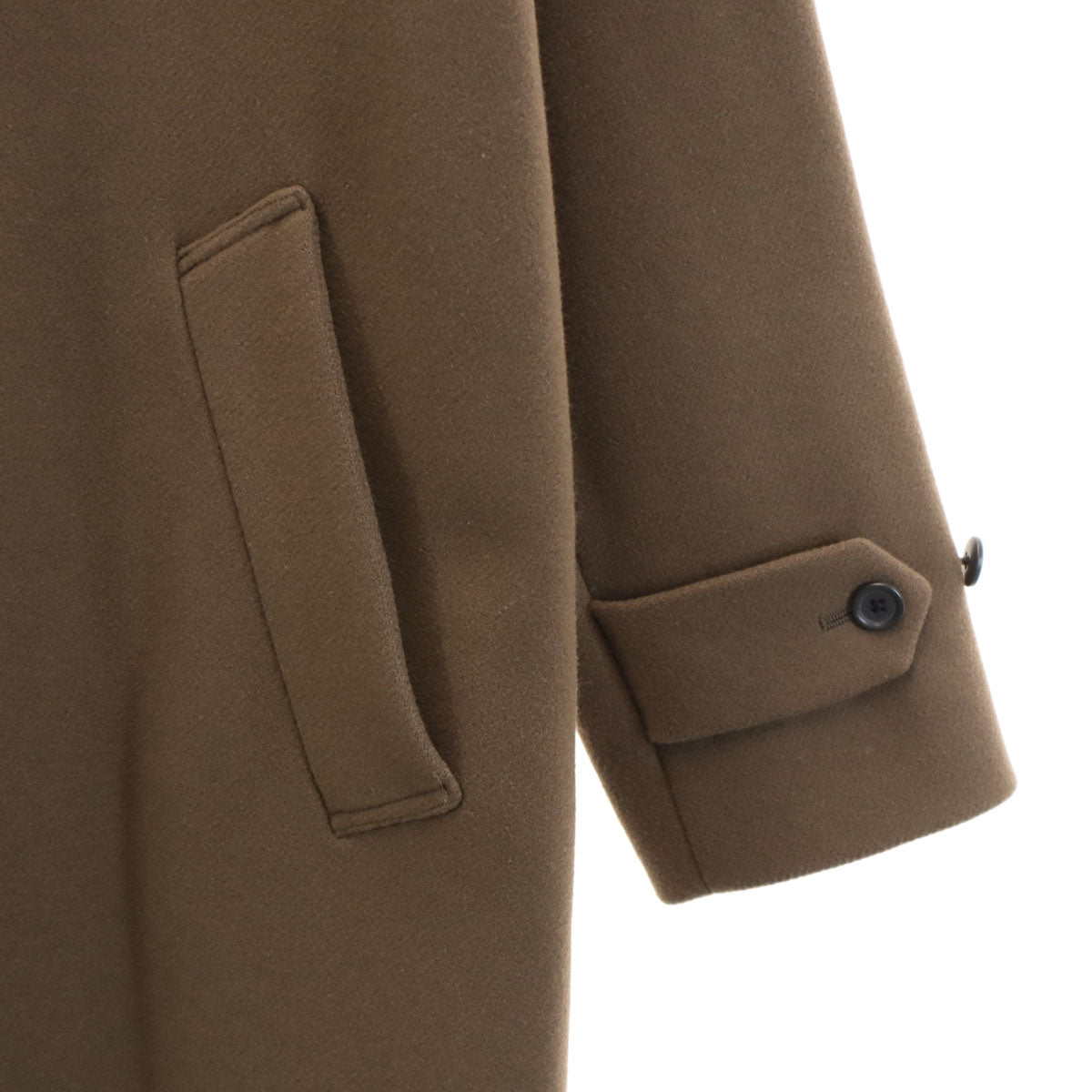 green label relaxing グリーンレーベルリラクシング ウールブレンド メルトン チェスターコート M ブラウン FAbRICA TESSUTI メンズ