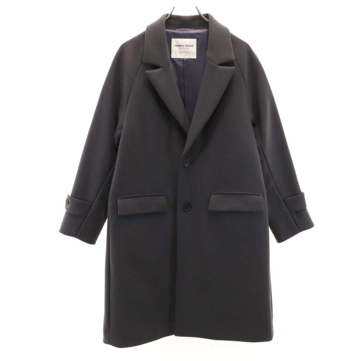 green label relaxing グリーンレーベルリラクシング ウールブレンド メルトン チェスターコート S ネイビー系 FAbRICA TESSUTI メンズ