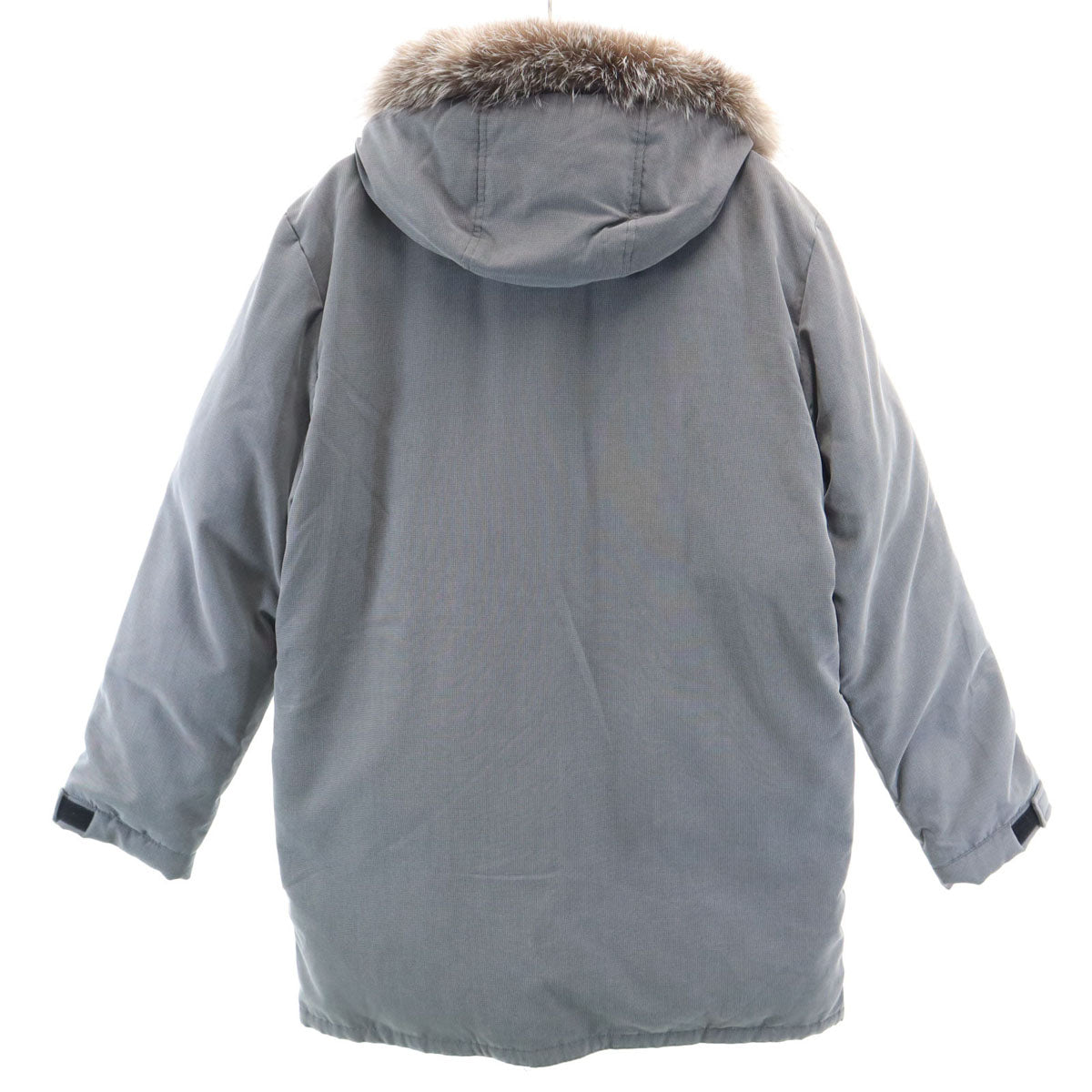 BURBERRY BLACK LABEL バーバリーブラックレーベル ダウンコート L グレー 三陽商会 フォックスファー付き メンズ