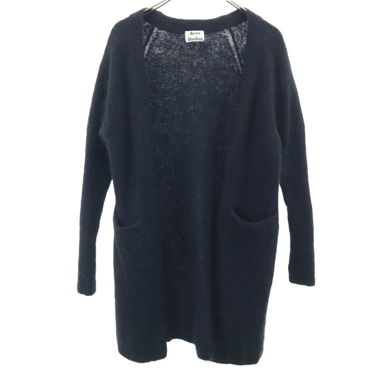 Acne Studios アクネスタジオ 長袖 ロング シャギー ニットカーディガン XXS ブラック レディース