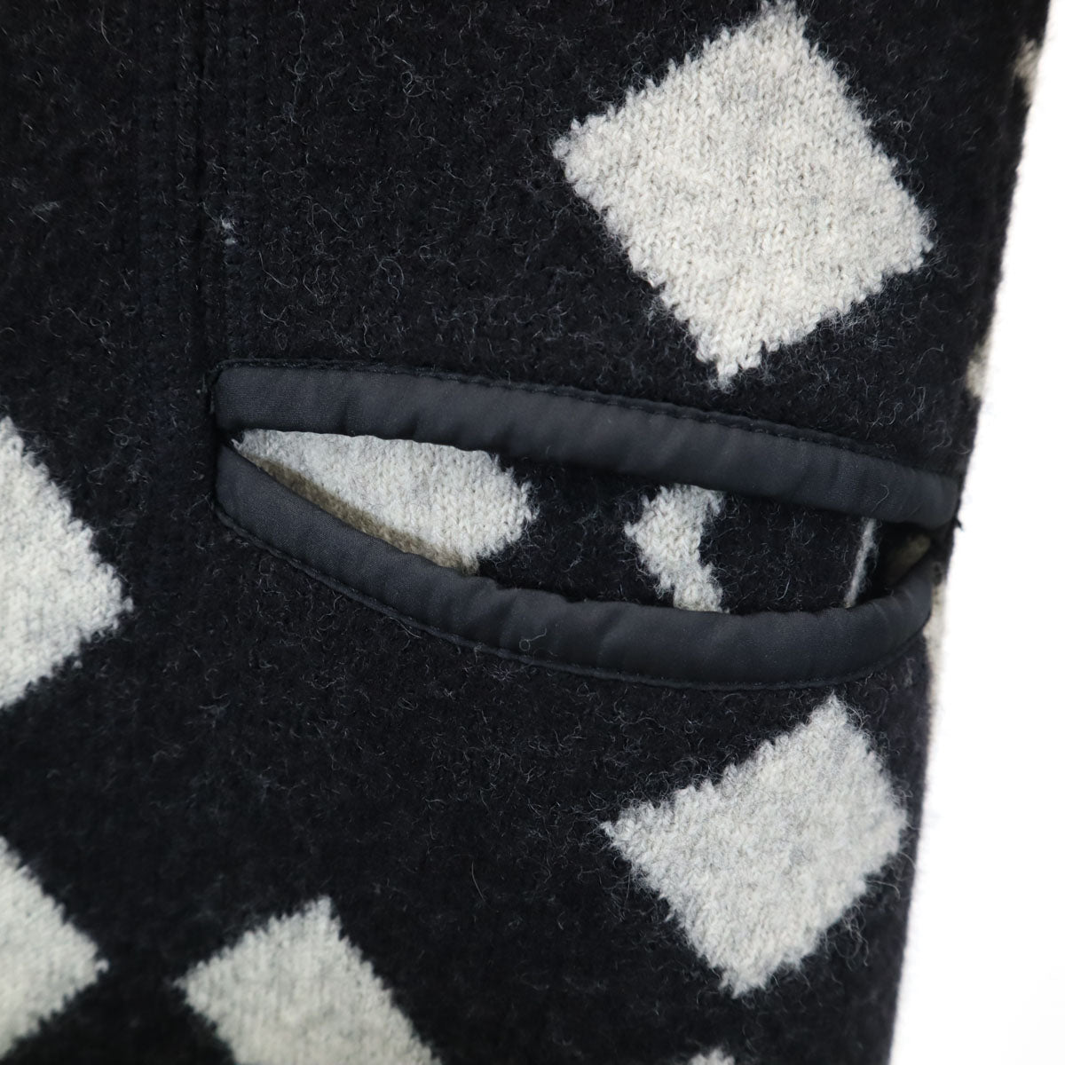 Emporio Armani エンポリオアルマーニ イタリア製 総柄 ニット チェスターコート 40 ブラック レディース