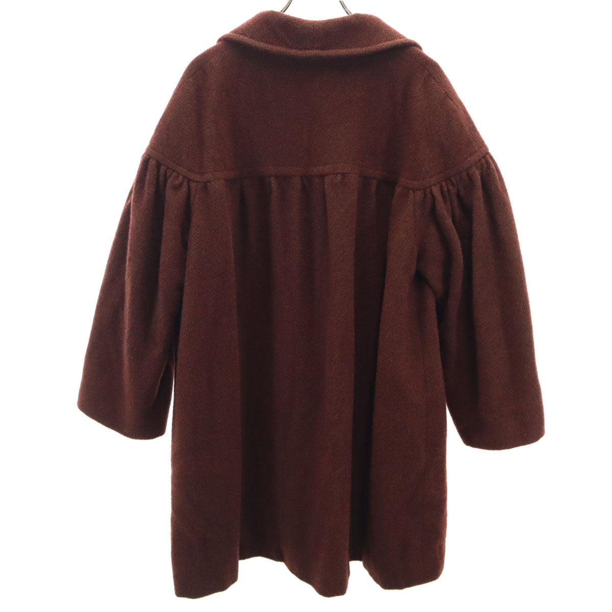 LANVIN ランバン 80s イタリア製 ヴィンテージ ウールコート 46 ブラウン レディース