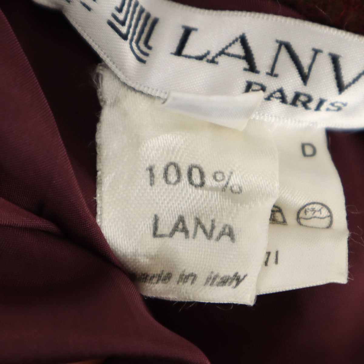 LANVIN ランバン 80s イタリア製 ヴィンテージ ウールコート 46 ブラウン レディース