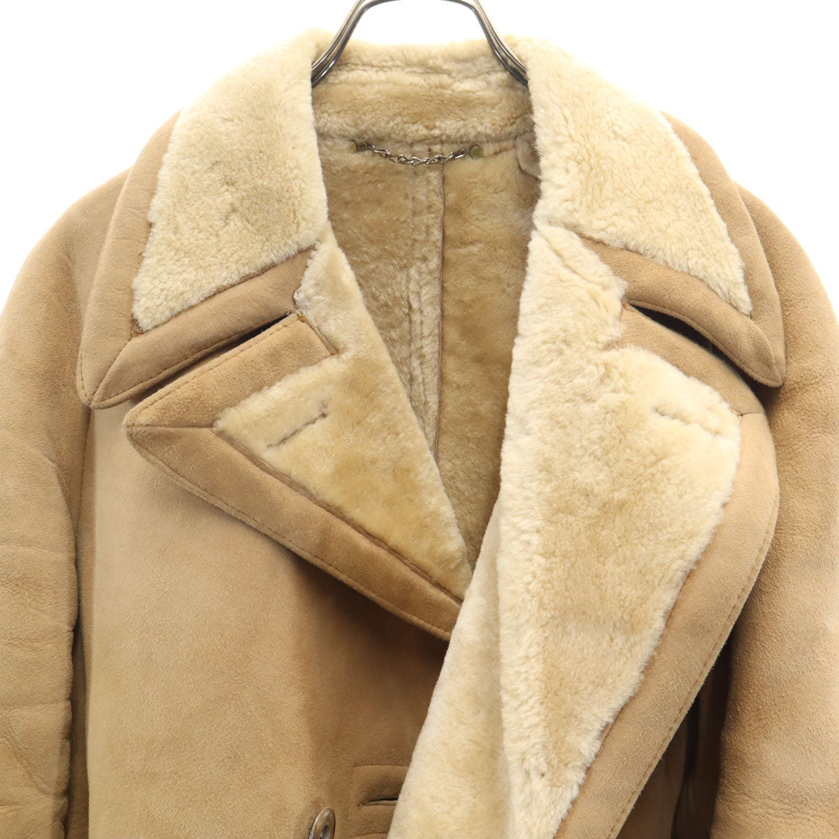 Brooks Brothers ブルックスブラザーズ 80s 90s オールド ダブルブレスト ムートンコート 38 ベージュ ランチ メンズ