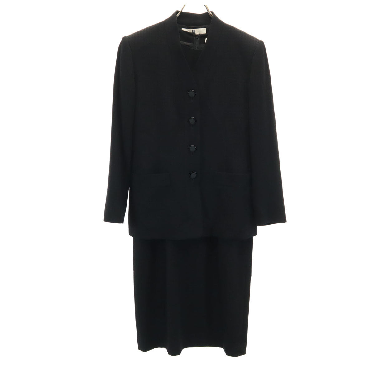 GIVENCHY ジバンシィ 90s 日本製 オールド 柄入り 7分袖 フォーマル ワンピース 10 ブラック アンサンブル レディース