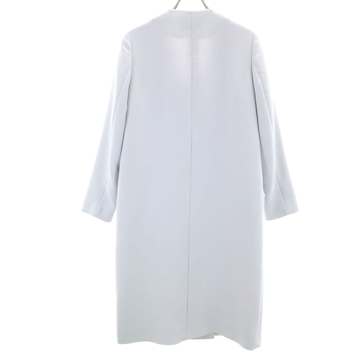 UNITED ARROWS TOKYO ユナイテッドアローズトウキョウ 日本製 ウールブレンド ノーカラーコート 36 グレー 収納カバー付き レディース