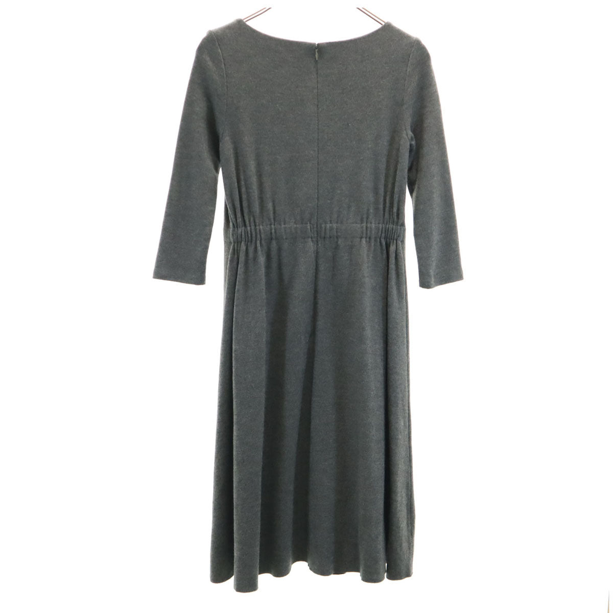 ANAYI アナイ ウール100% 日本製 5分袖 ワンピース 36 グレー レディース