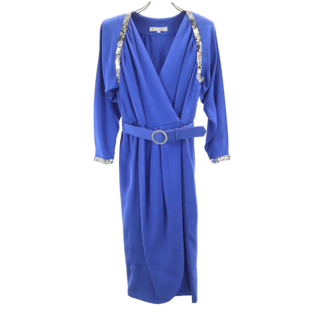 ジバンシィ ハイフォーマル 90s オールド 長袖 ワンピース 10 パープルブルー系 レディース