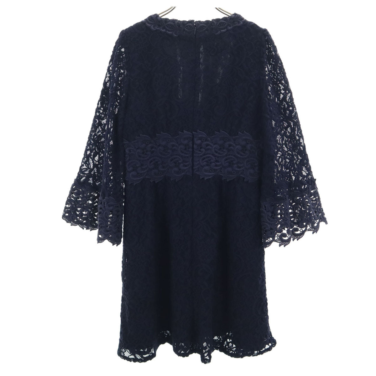 GRACE CONTINENTAL グレースコンチネンタル 長袖 レース ミニワンピース 38 ネイビー レディース