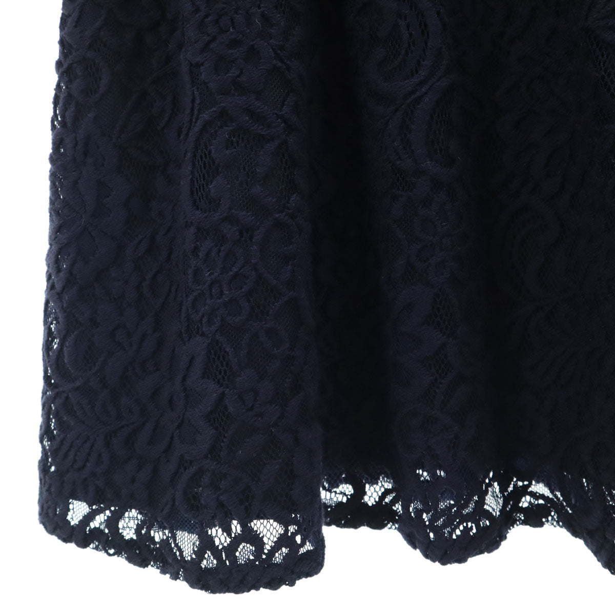 GRACE CONTINENTAL グレースコンチネンタル 長袖 レース ミニワンピース 38 ネイビー レディース