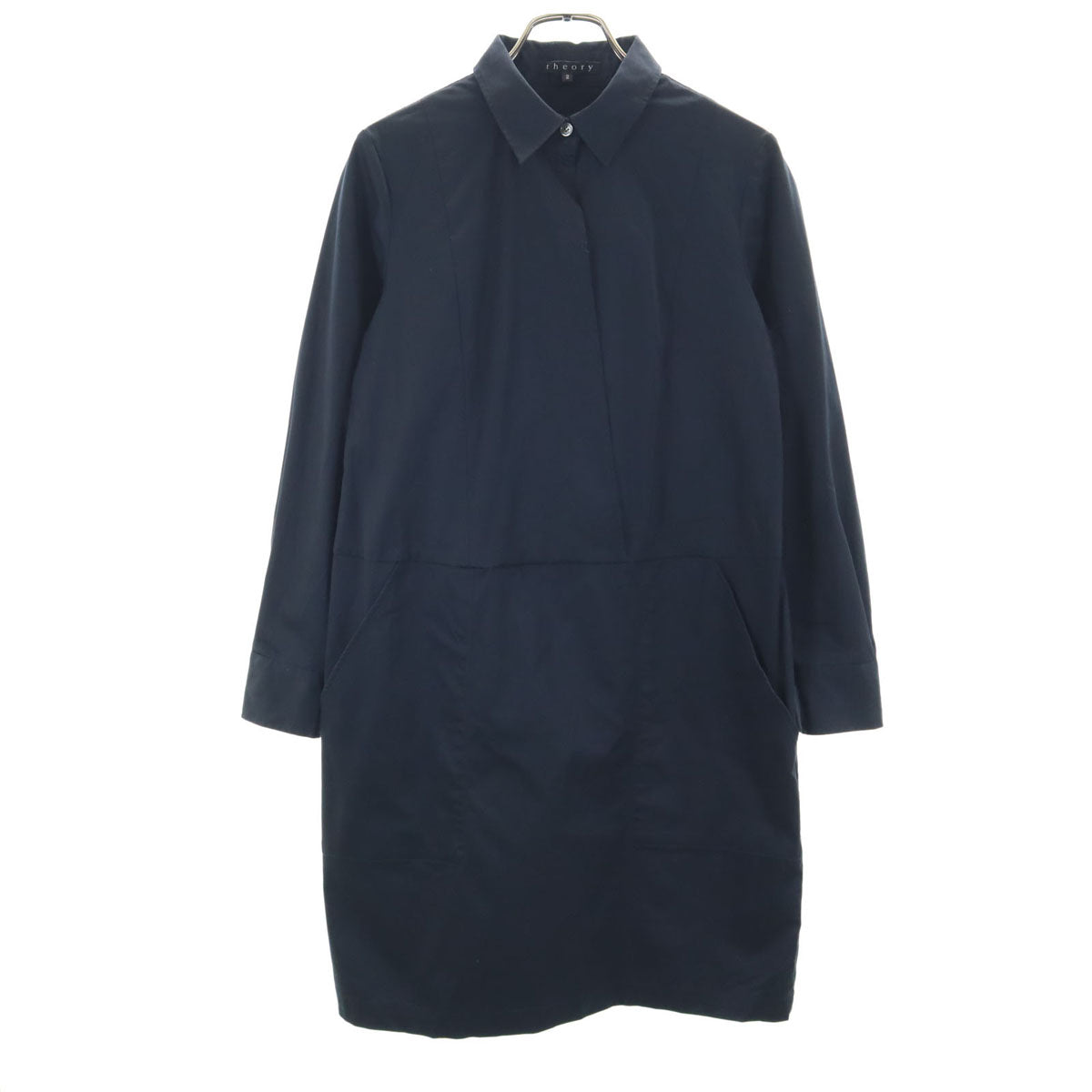 theory セオリー 日本製 長袖 ワンピース 2 チャコールブラック レディース