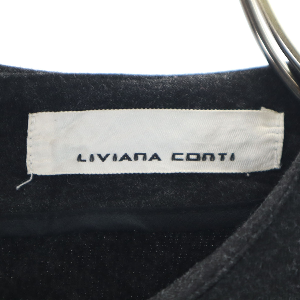 LIVIANA CONTI リビアナコンティ 長袖 天竺 ジャージー生地 チュニック 44 チャコールグレー レディース