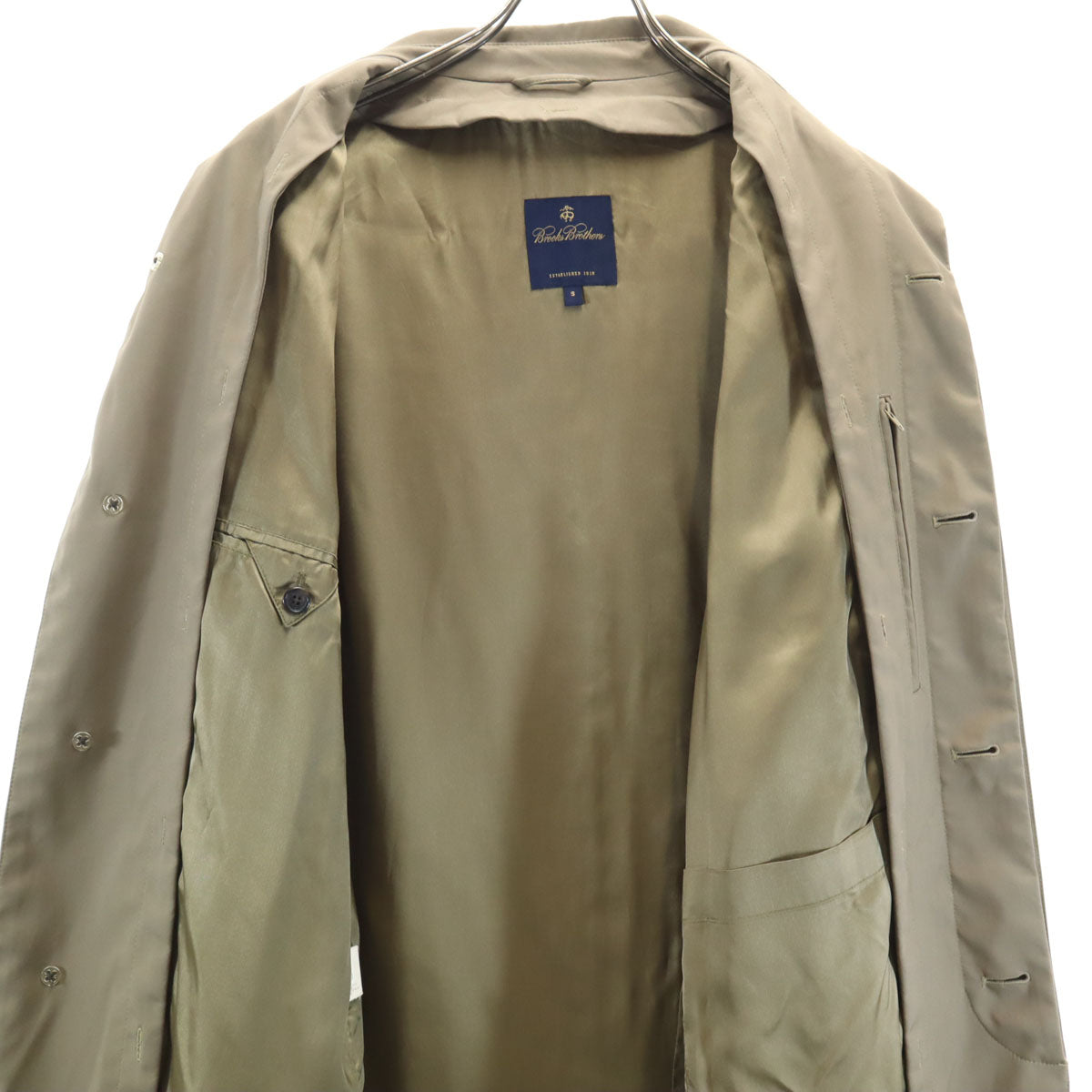Brooks Brothers ブルックスブラザーズ ステンカラーコート S カーキブラウン メンズ