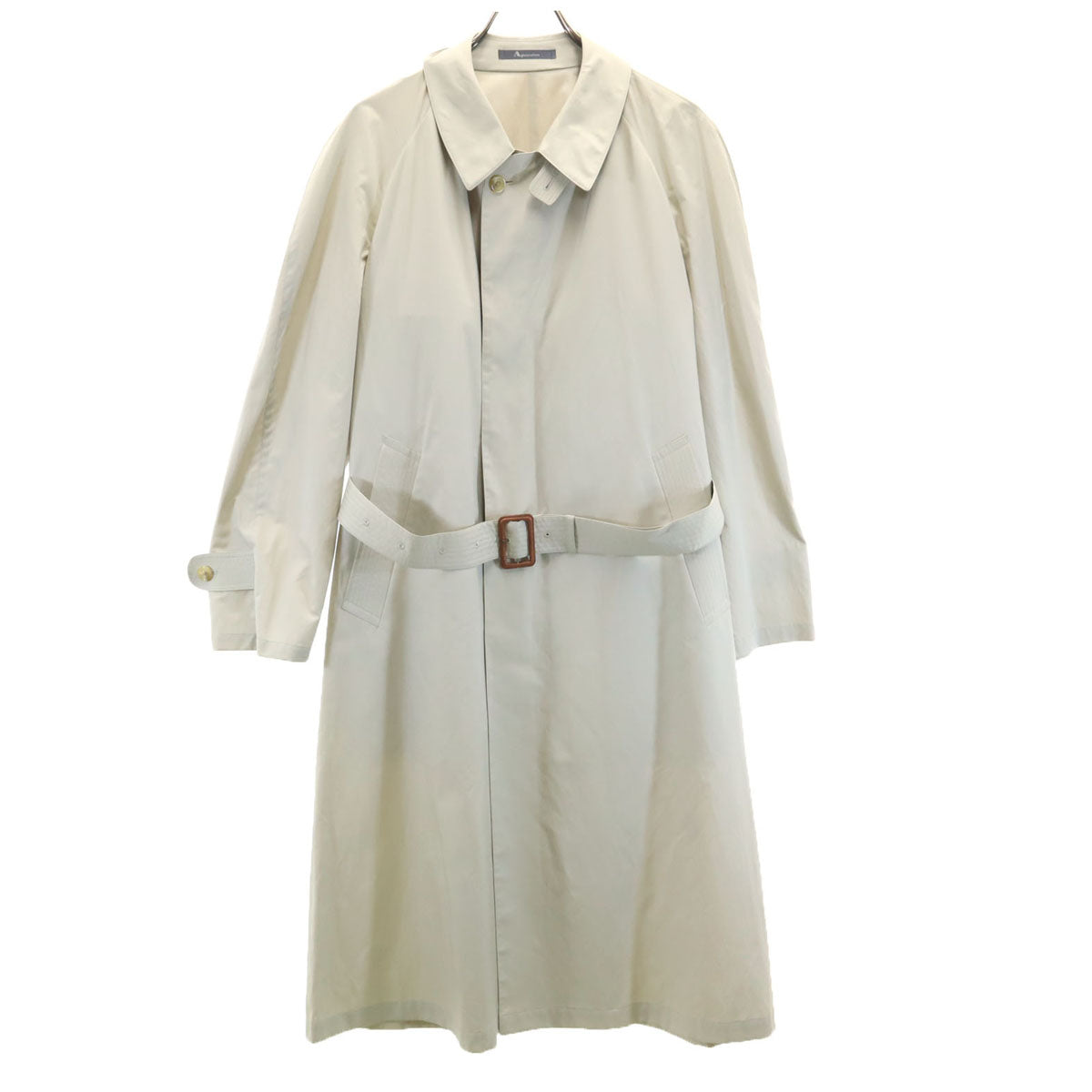 Aquascutum アクアスキュータム 90s 日本製 オールド ステンカラーコート 4S グレージュ レディース