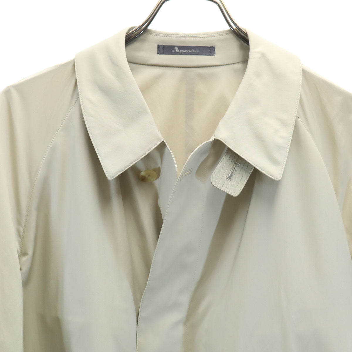 Aquascutum アクアスキュータム 90s 日本製 オールド ステンカラーコート 4S グレージュ レディース