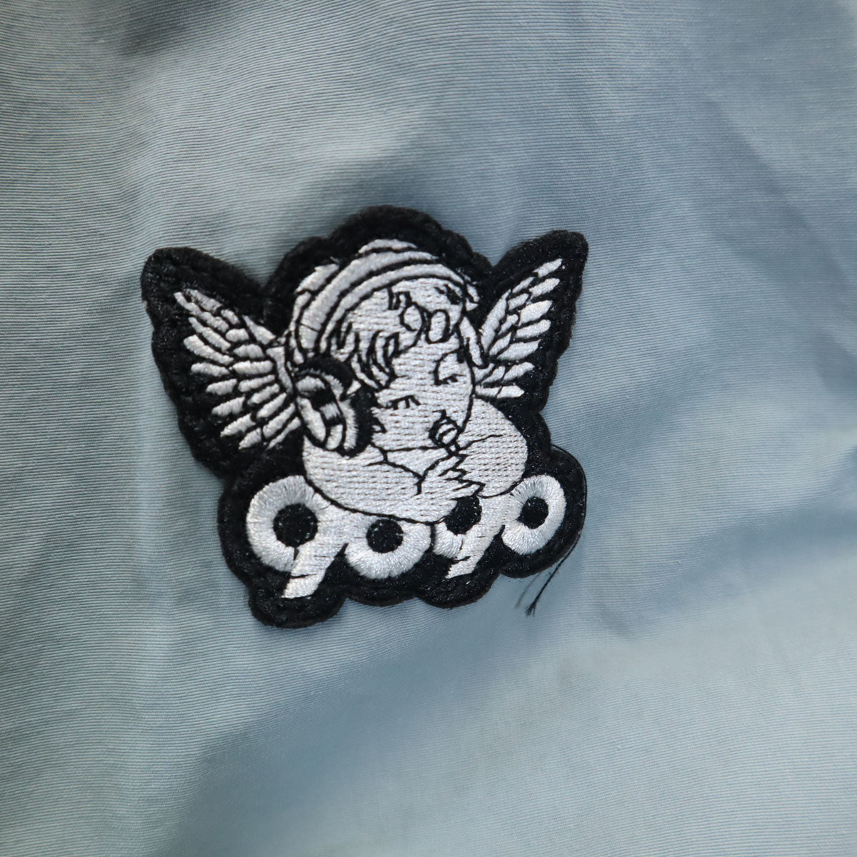 未使用 9090 ナインティナインティ 長袖 モッズコート M くすみブルー メンズ