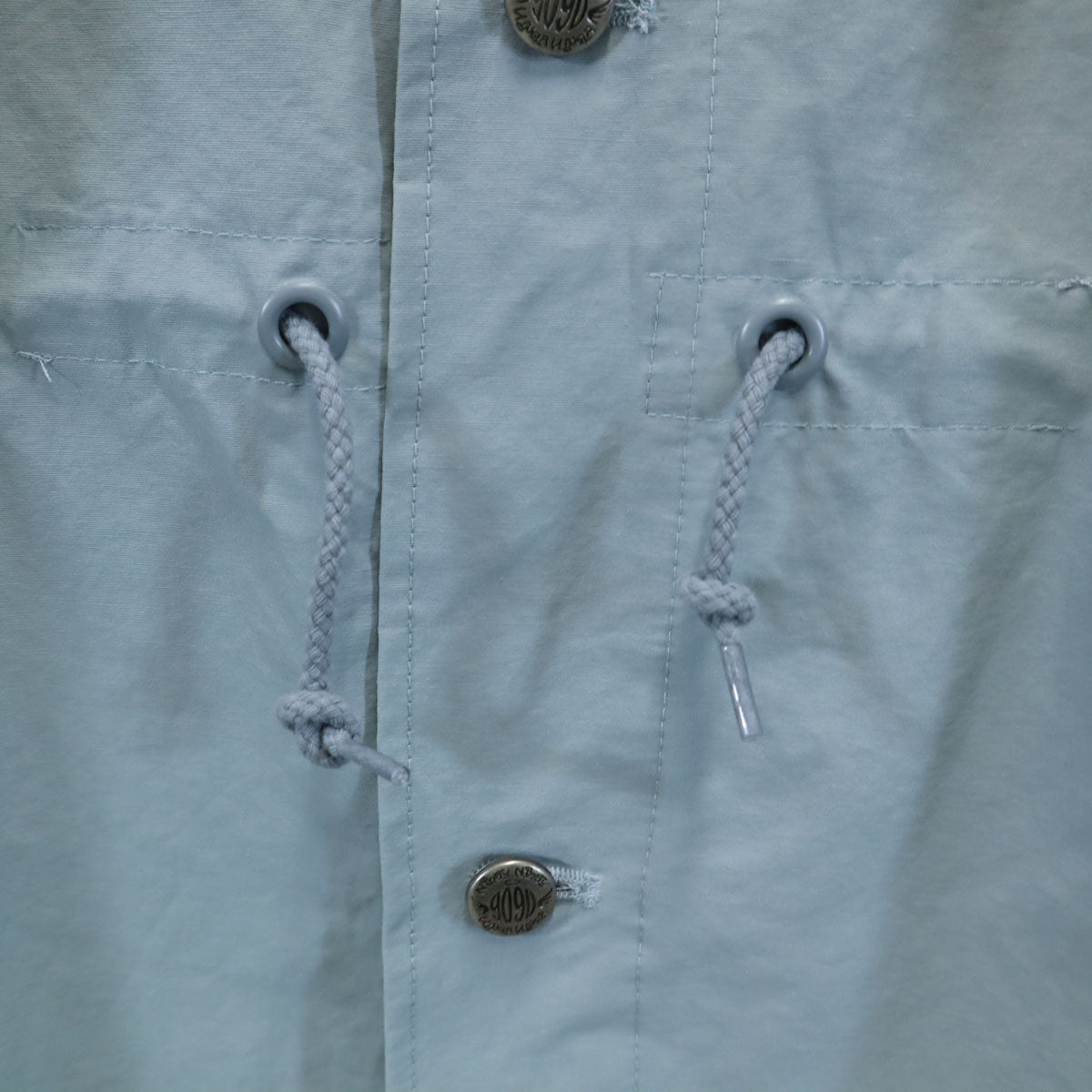 未使用 9090 ナインティナインティ 長袖 モッズコート M くすみブルー メンズ