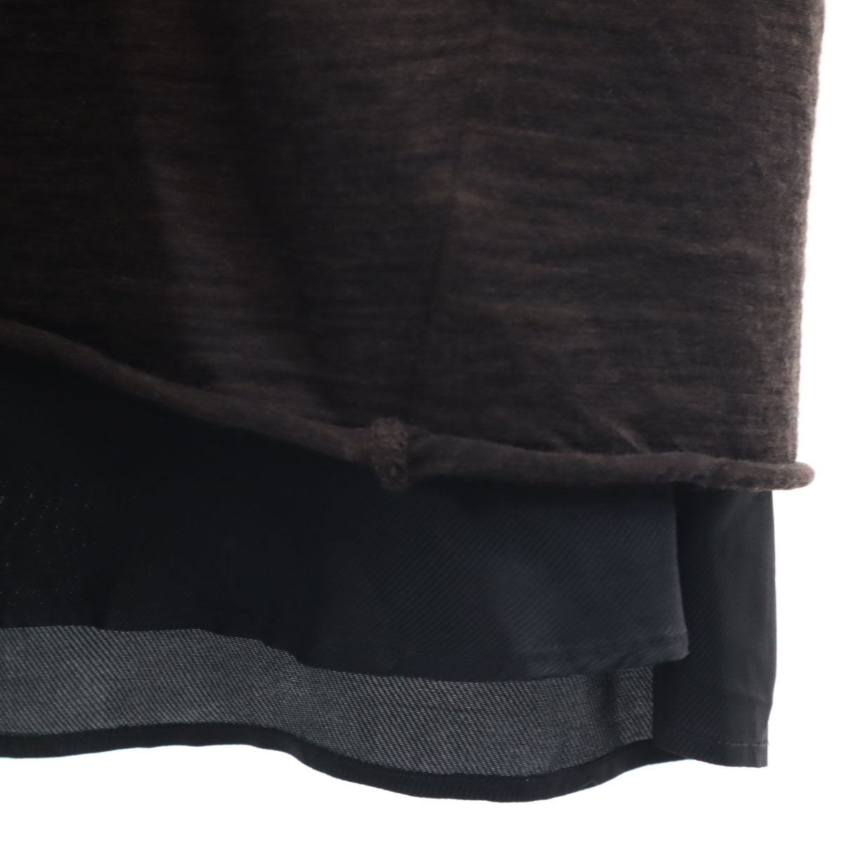 エルザエストロジー ウールブレンド フランス製 長袖 ワンピース 38 ブラウン レディース