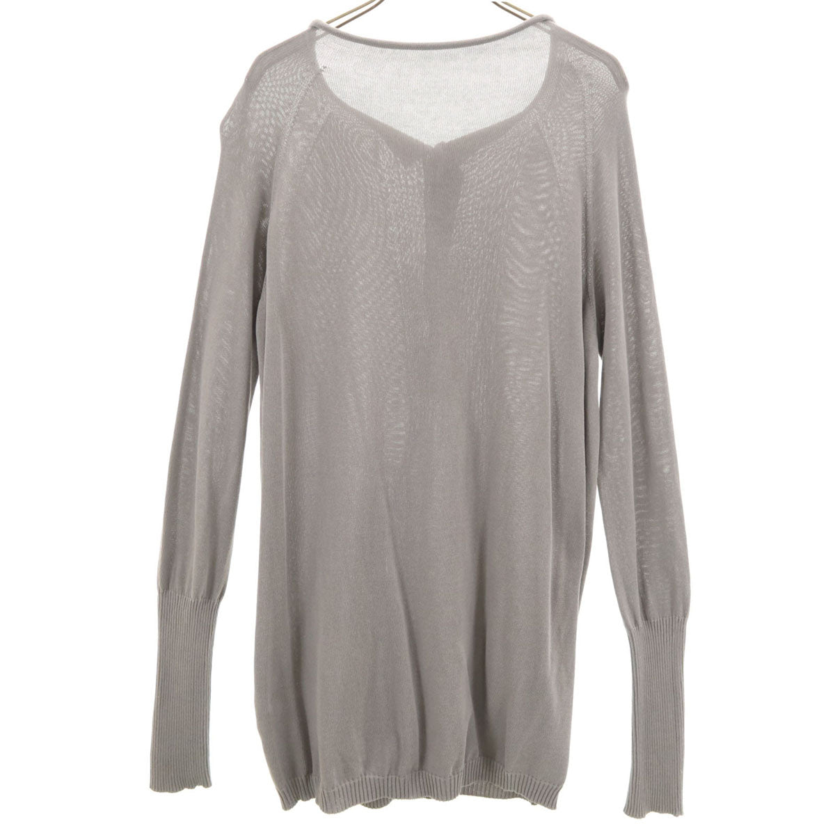 Y's ワイズ 日本製 長袖 プルオーバー ニットカーディガン 2 グレー ヨウジヤマモト レディース
