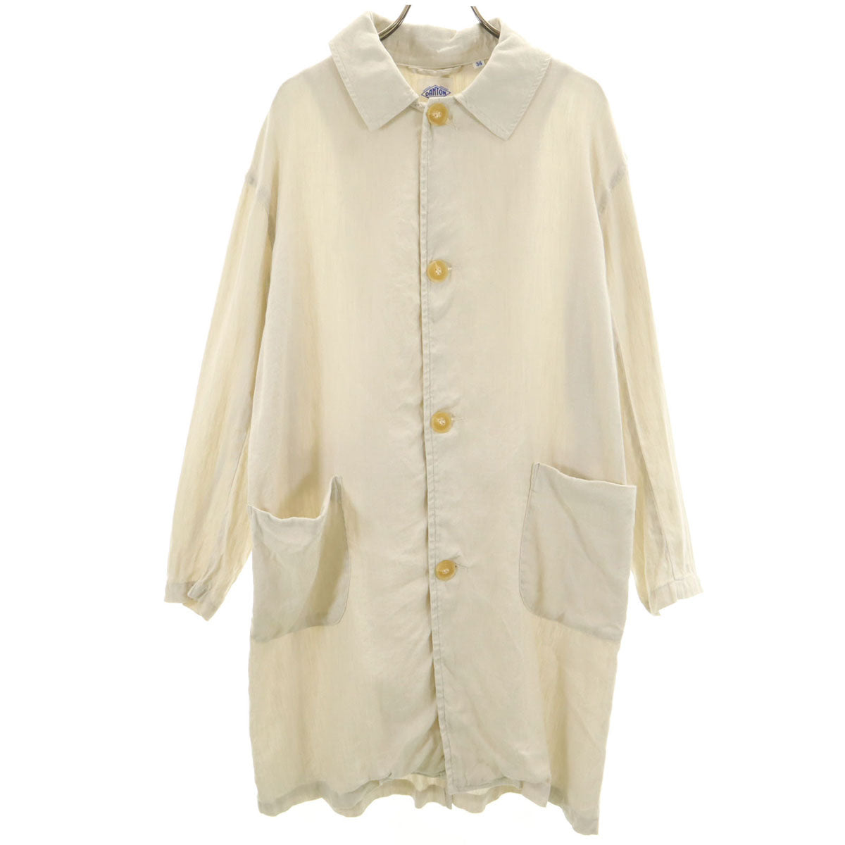 Danton ダントン リネンブレンド ステンカラーコート 34 グレージュ レディース