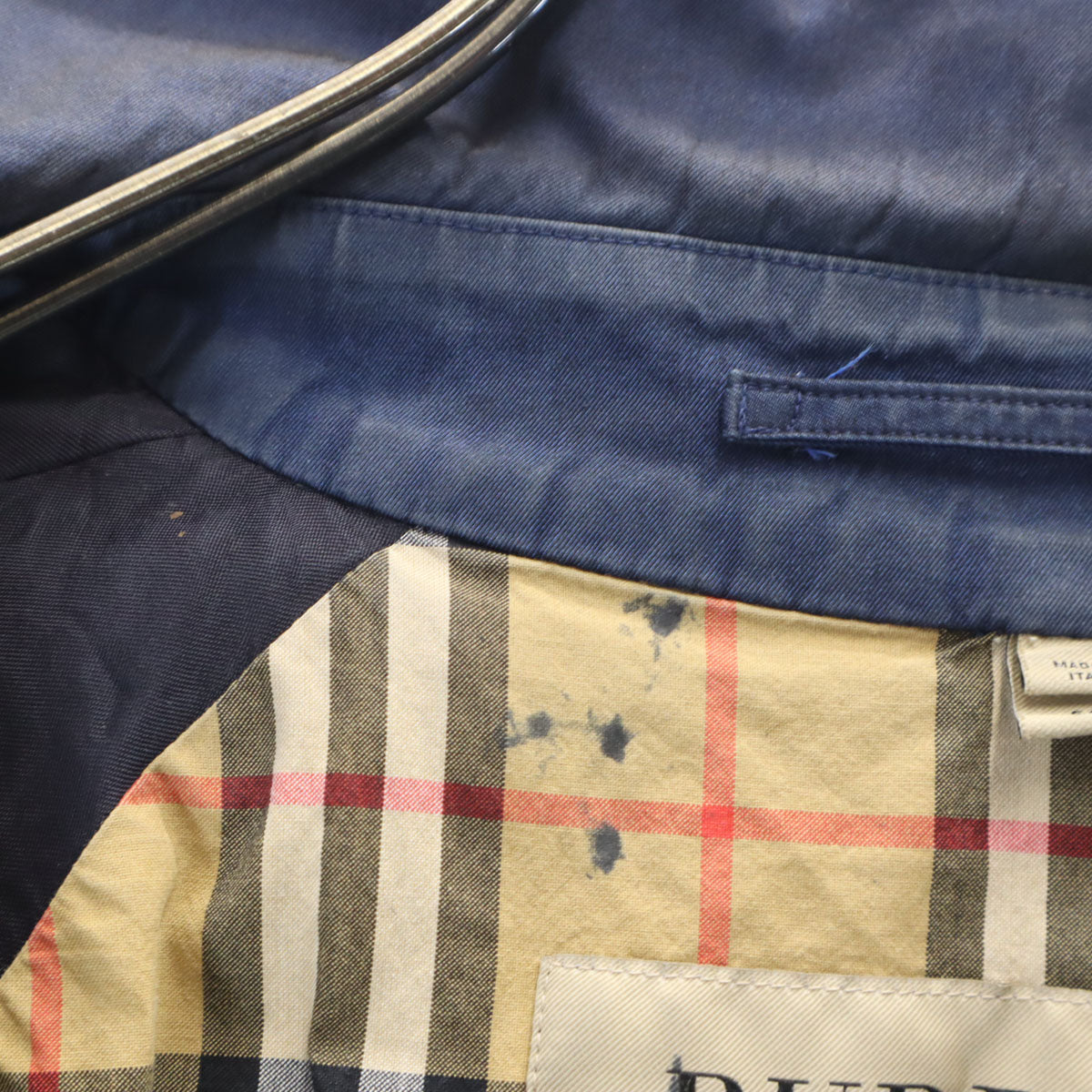 BURBERRY バーバリー イタリア製 ステンカラーコート 50 ネイビー メンズ