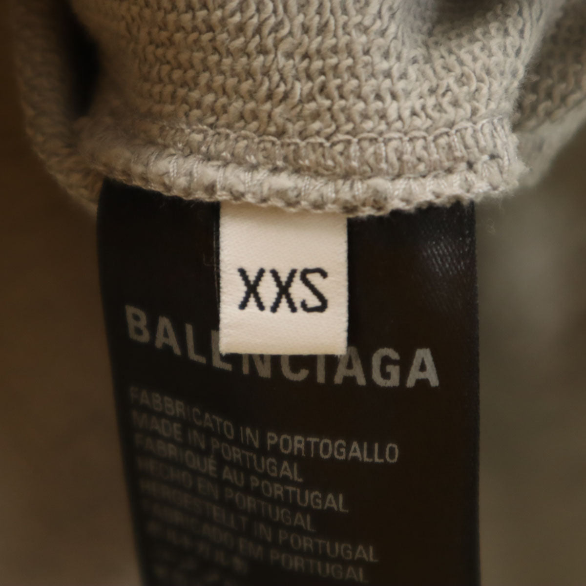 BALENCIAGA バレンシアガ ポルトガル製 長袖 スウェットパーカー XXS グレー メンズ
