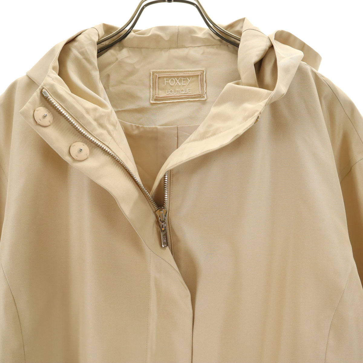 FOXEY BOUTIQUE フォクシー ブティック 日本製 フーデッド コート 38 ベージュ レディース