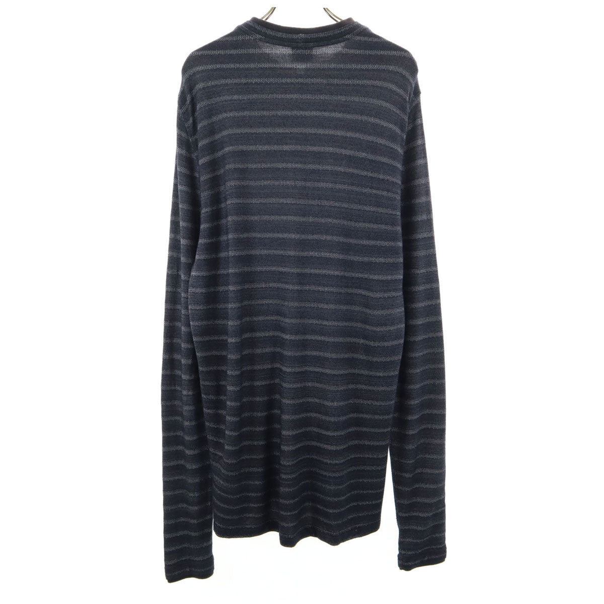 ARMANI COLLEZIONI アルマーニコレッツォーニ ボーダー柄 長袖 オーバーサイズ ニット XL ネイビー トップス メンズ