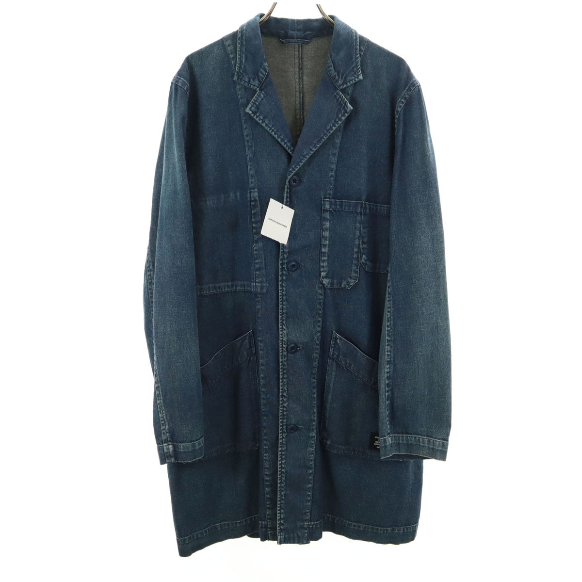 未使用 uniform experiment ユニフォームエクスペリメント 日本製 ウォッシュ加工 ショップ デニムコート 1 ウォッシュブルー 8oz ソフ メンズ