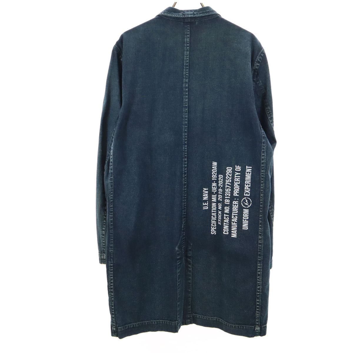 未使用 uniform experiment ユニフォームエクスペリメント 日本製 ウォッシュ加工 ショップ デニムコート 1 ウォッシュブルー 8oz ソフ メンズ