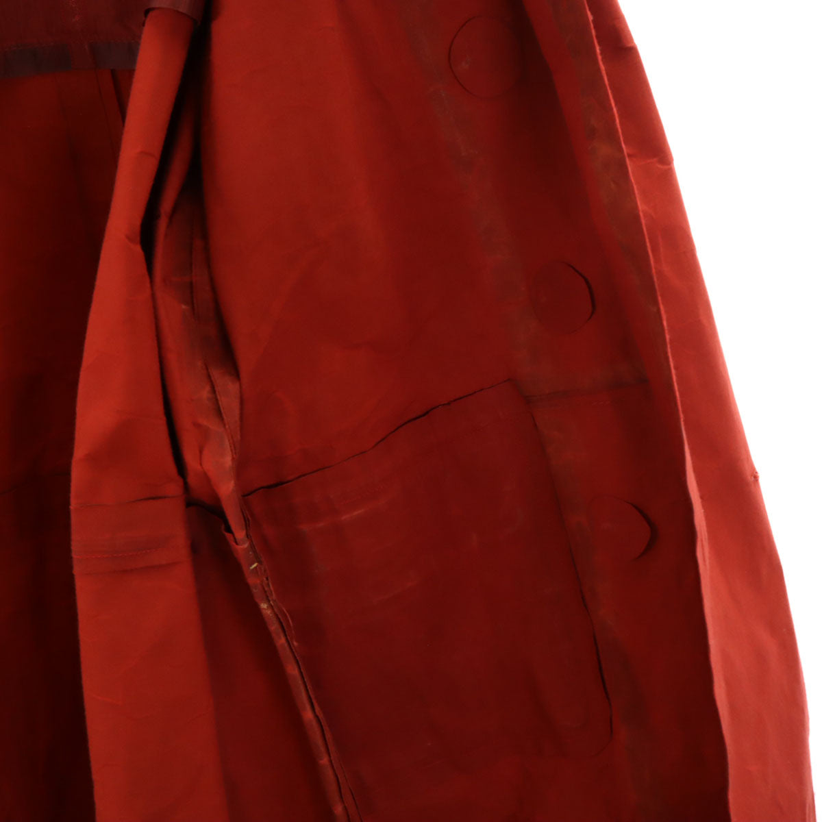 HERMES エルメス 80s スコットランド製 ヴィンテージ アルスター コート L レッド系 レディース