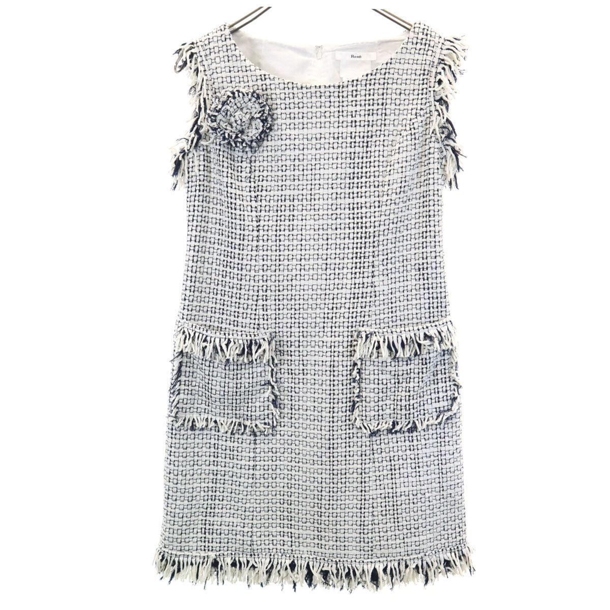 Rene ルネ 日本製 ノースリーブ ワンピース 38 ホワイト レディース