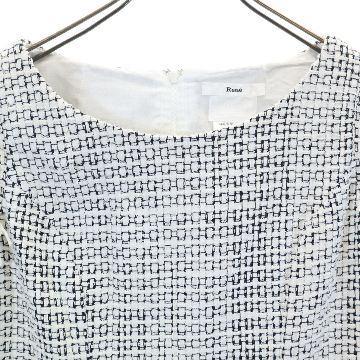 Rene ルネ 日本製 ノースリーブ ワンピース 38 ホワイト レディース