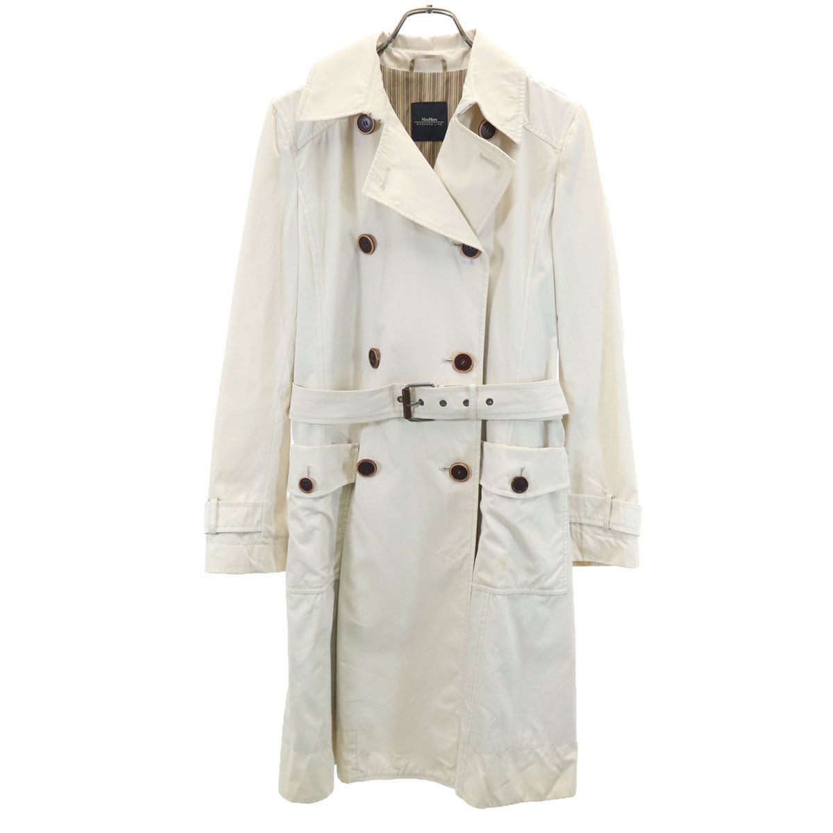 MAX MARA マックスマーラ トレンチコート 42 アイボリー ベルト付き レディース