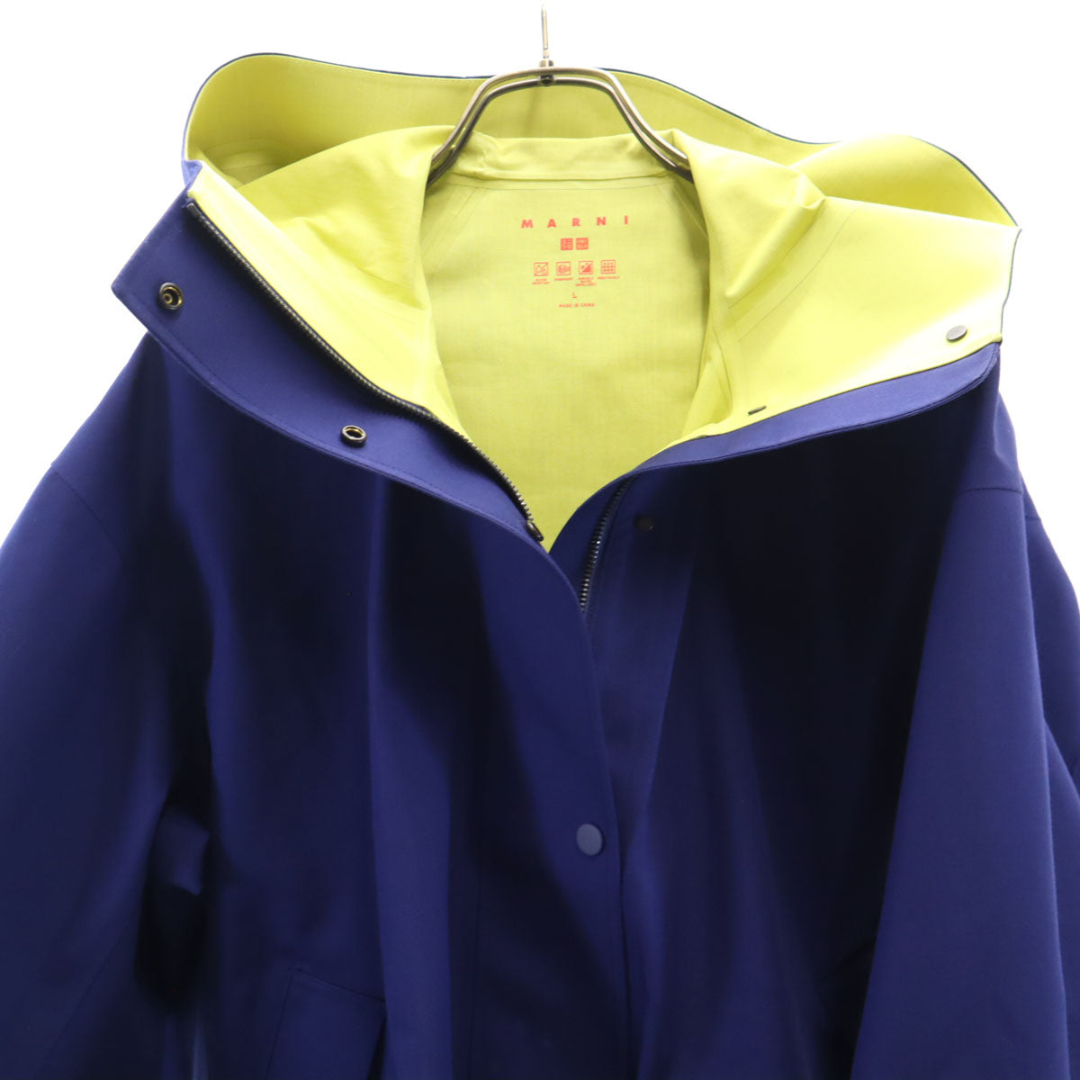 UNIQLO ユニクロ マルニ コラボ ブロックテック ハーフ コート L 紺紫 x MARNI レディース