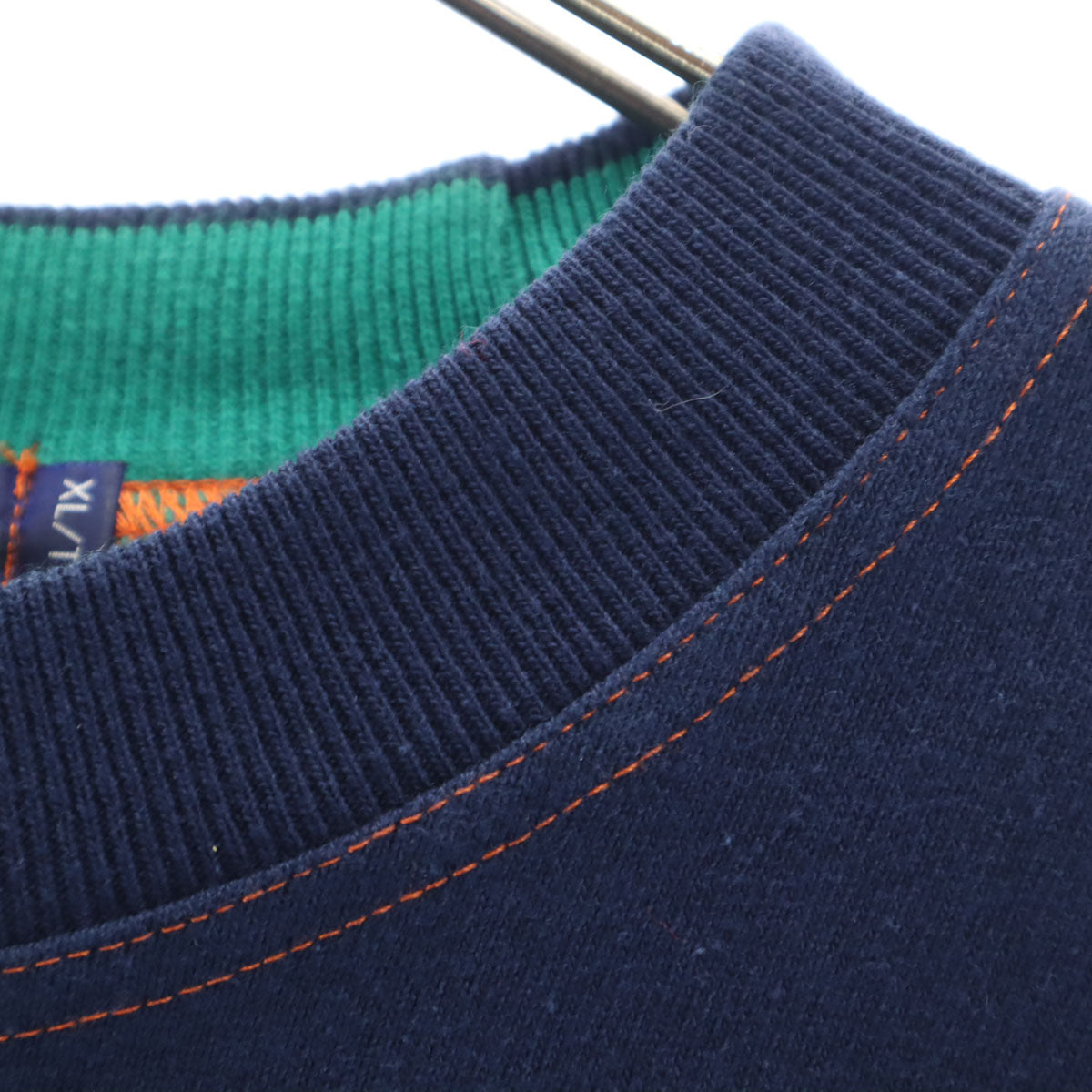 NAUTICA ノーティカ 90s オールド ボーダー柄 長袖 モックネック スウェット XL メンズ